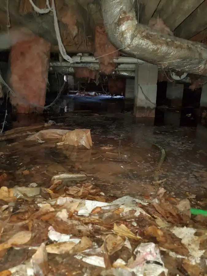 Crawl space flood assessment for Commercial Water Damage Restoration in Doraville