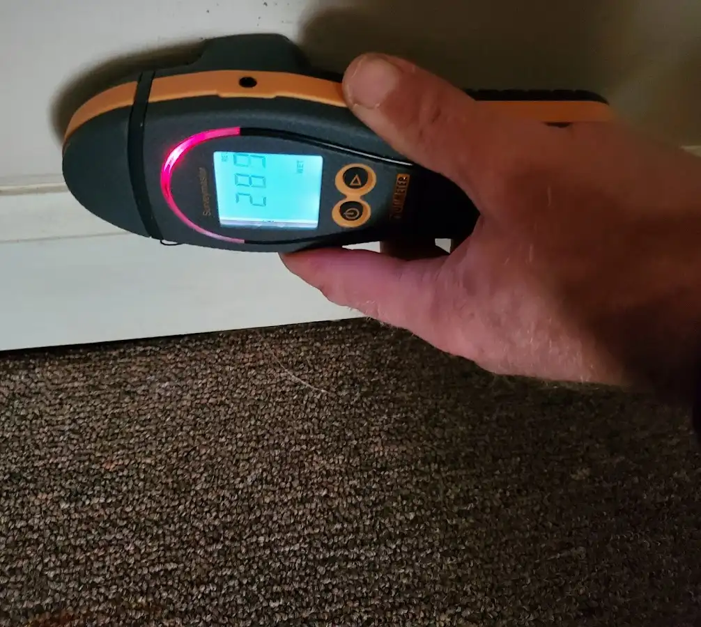 Moisture detection at baseboard during Mold Inspection & Testing in Doraville